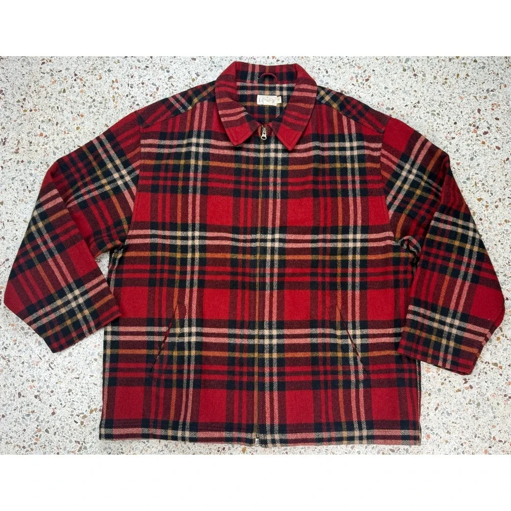 J.Crew Oarsman Men's Vtg & Rare Full Zip Wool Blend Long Sleeve Jacket‎ Size XL